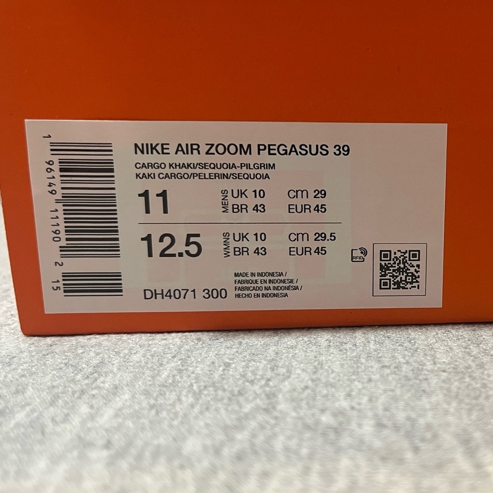 Nike Air Zoom Pegasus 39 Cargo Khaki Running Men's Shoe Size 11 DH4071-300 - Picture 11 of 11